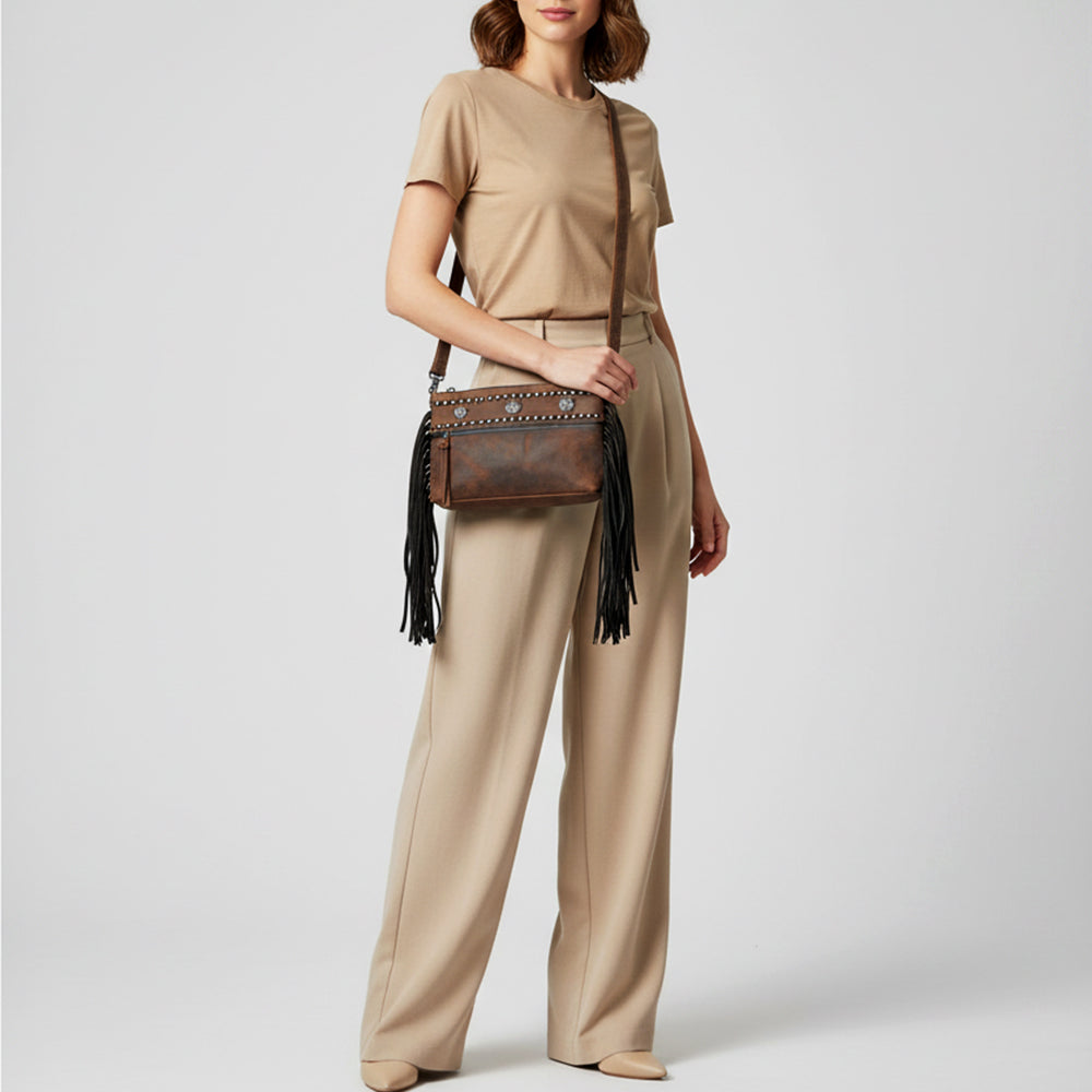 ADBGM810 Embossed Crossbody Genuine Leather Women Bag