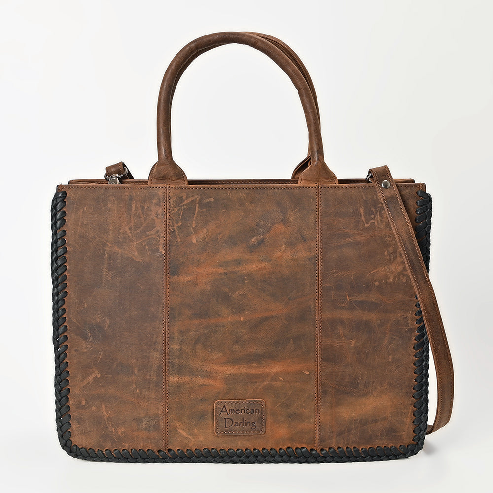 ADBGM814 American Darling Handcrafted Boot Stitched Leather Tote Bag with Rivets
