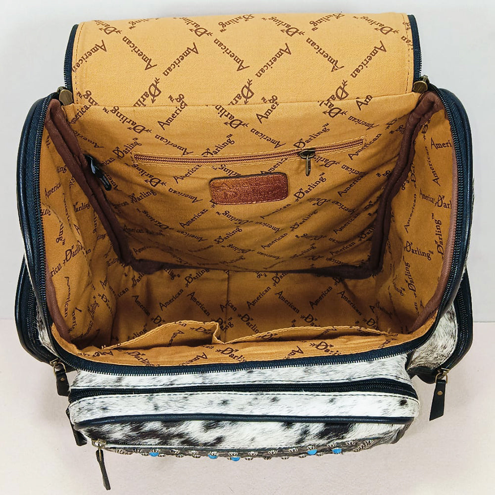 ADBG1886 Backpack Hand Tooled Hair on Genuine Leather Women Bag