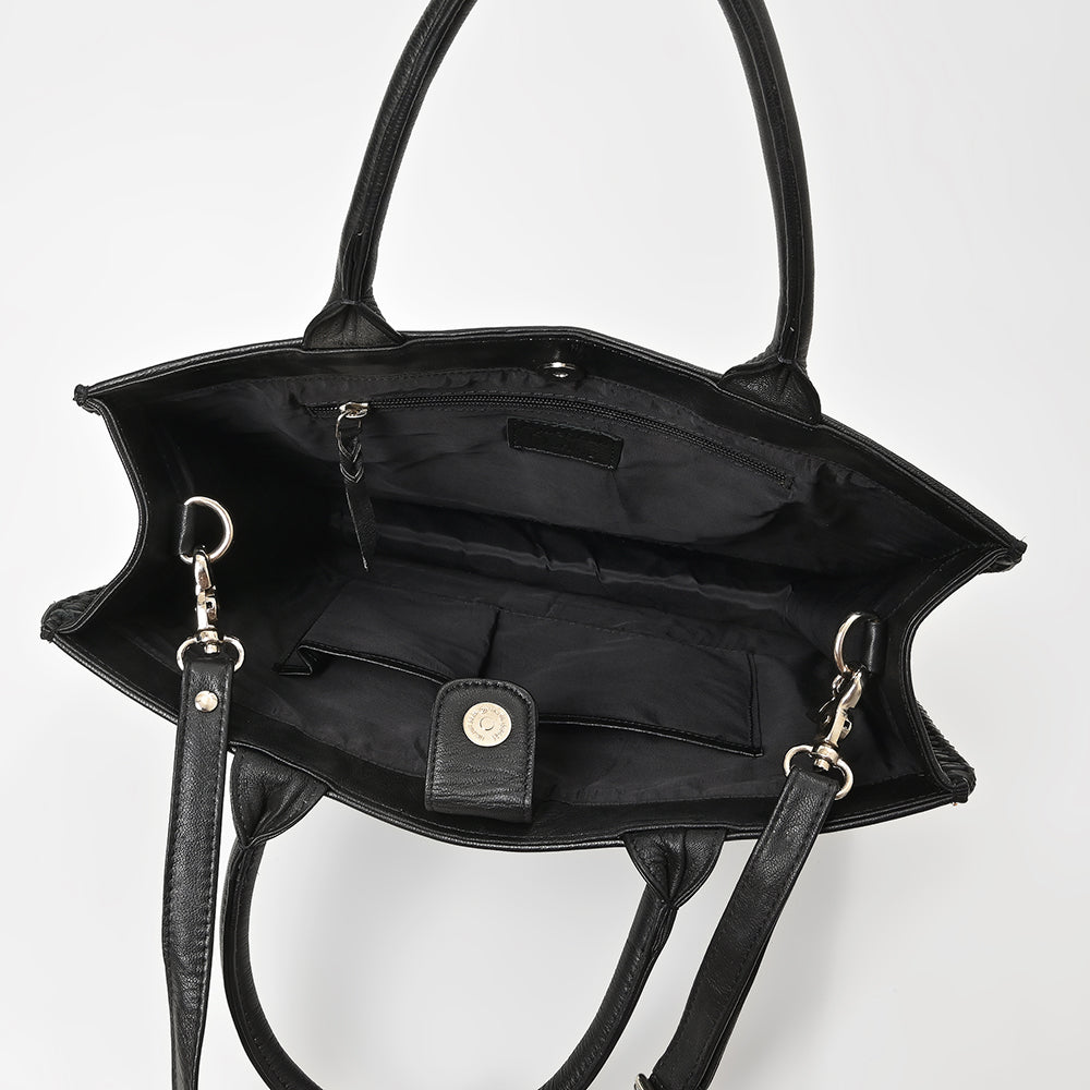 ADBGM830 American Darling Leather Western Laser Cut Studded Tote Bag