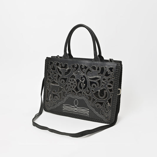 ADBGM830 American Darling Leather Western Laser Cut Studded Tote Bag