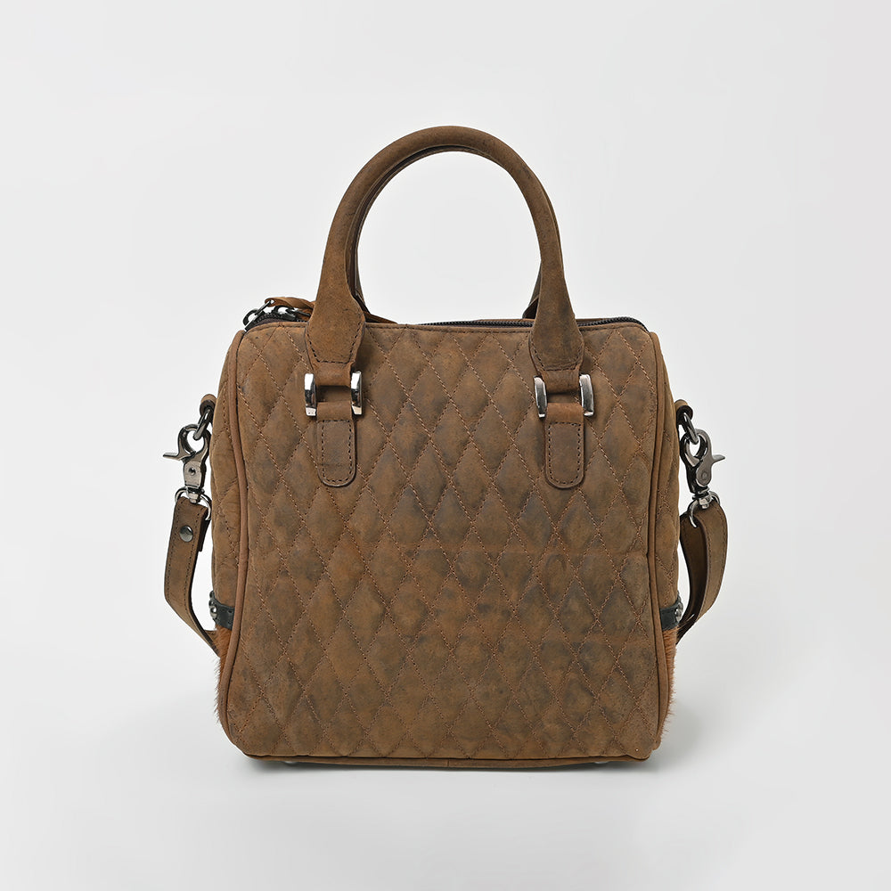 ADBGM832 American Darling Hairon & Quilted Leather Studded Speedy Bag