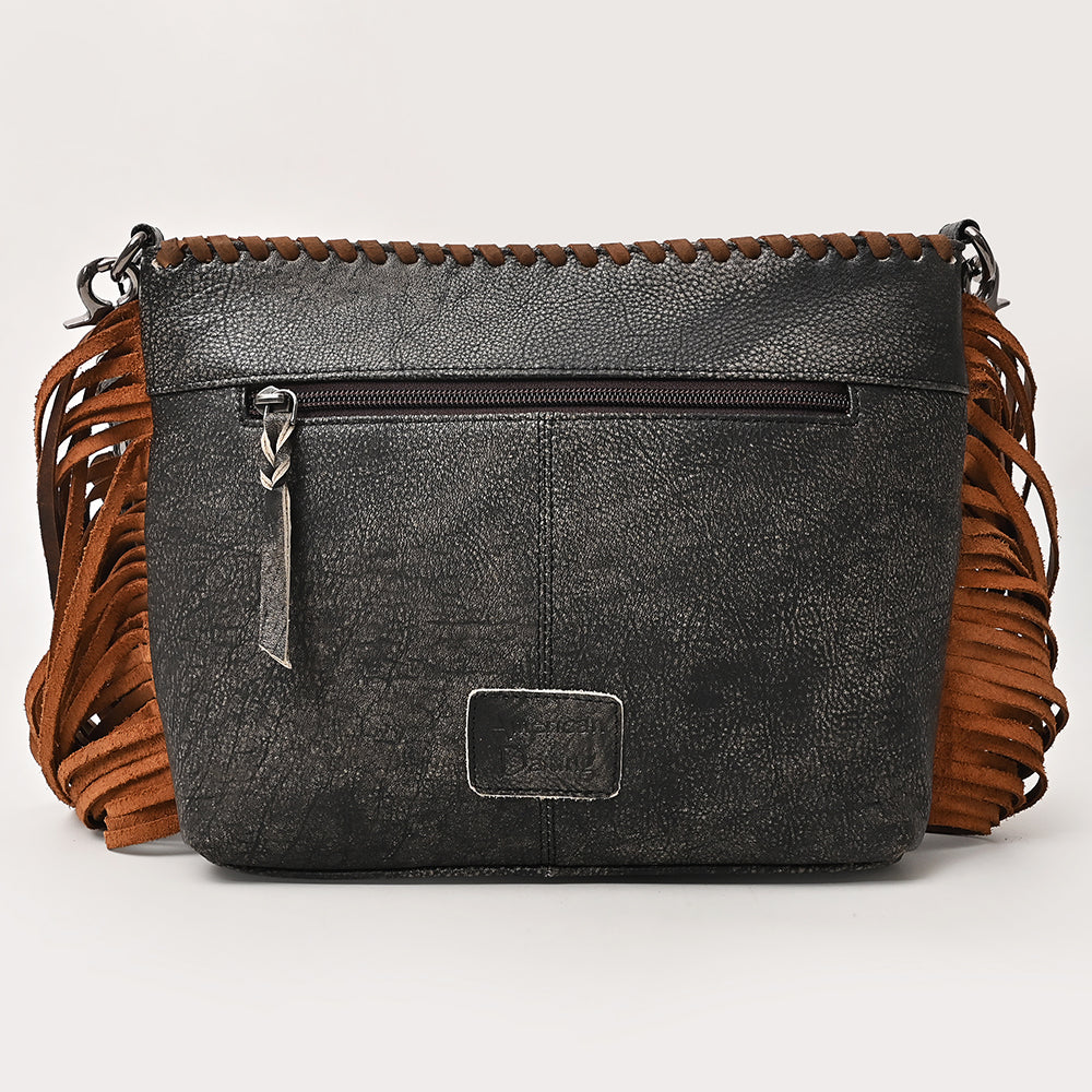 ADBGM833 American Darling Western Leather Cross body Bag with Rivets and Concho Detail
