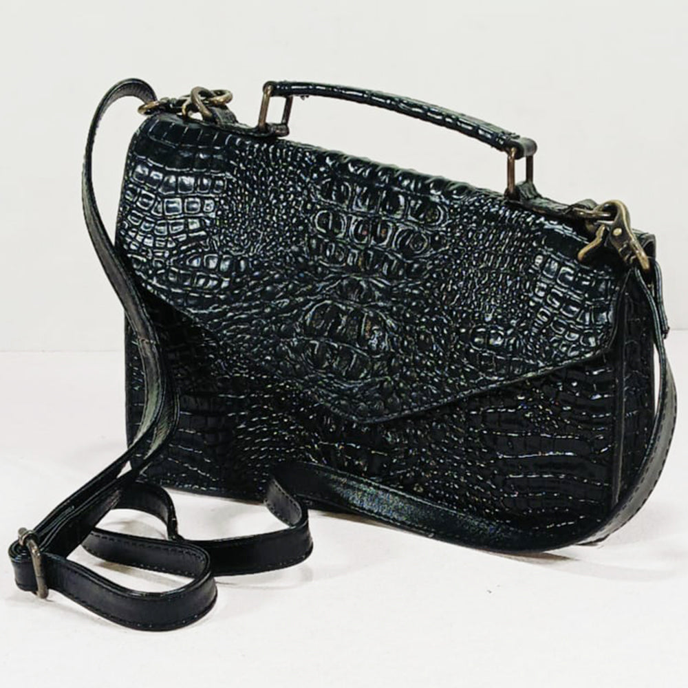 ADBG1860 American Darling Crocodile Embossed Leather Handbag Top Handle Crossbody Bag