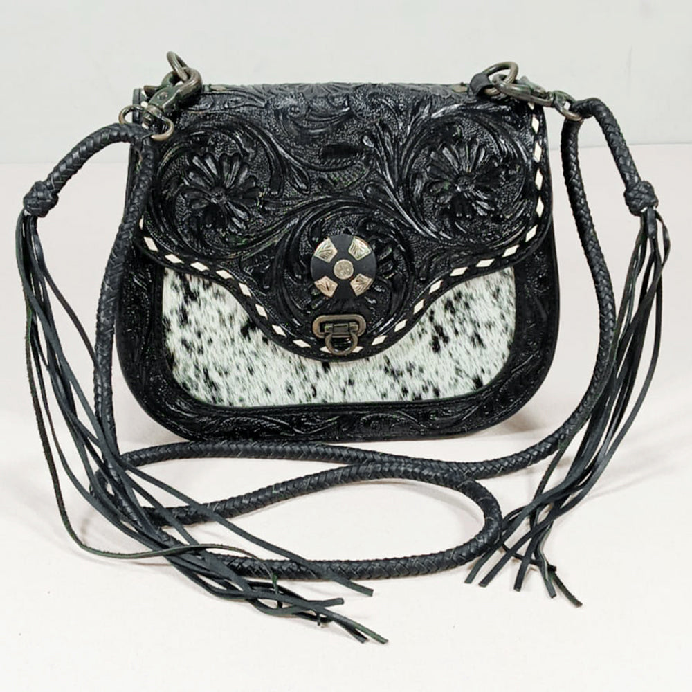 ADBG1871 Crossbody Hand Tooled Hair on Genuine Leather Women Bag
