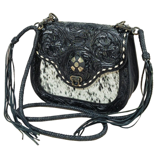 ADBG1871 Crossbody Hand Tooled Hair on Genuine Leather Women Bag
