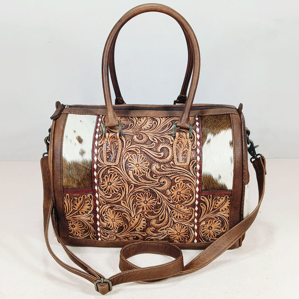 ADBG1878 Tote Hand Tooled Hair on  Genuine Leather Women Bag