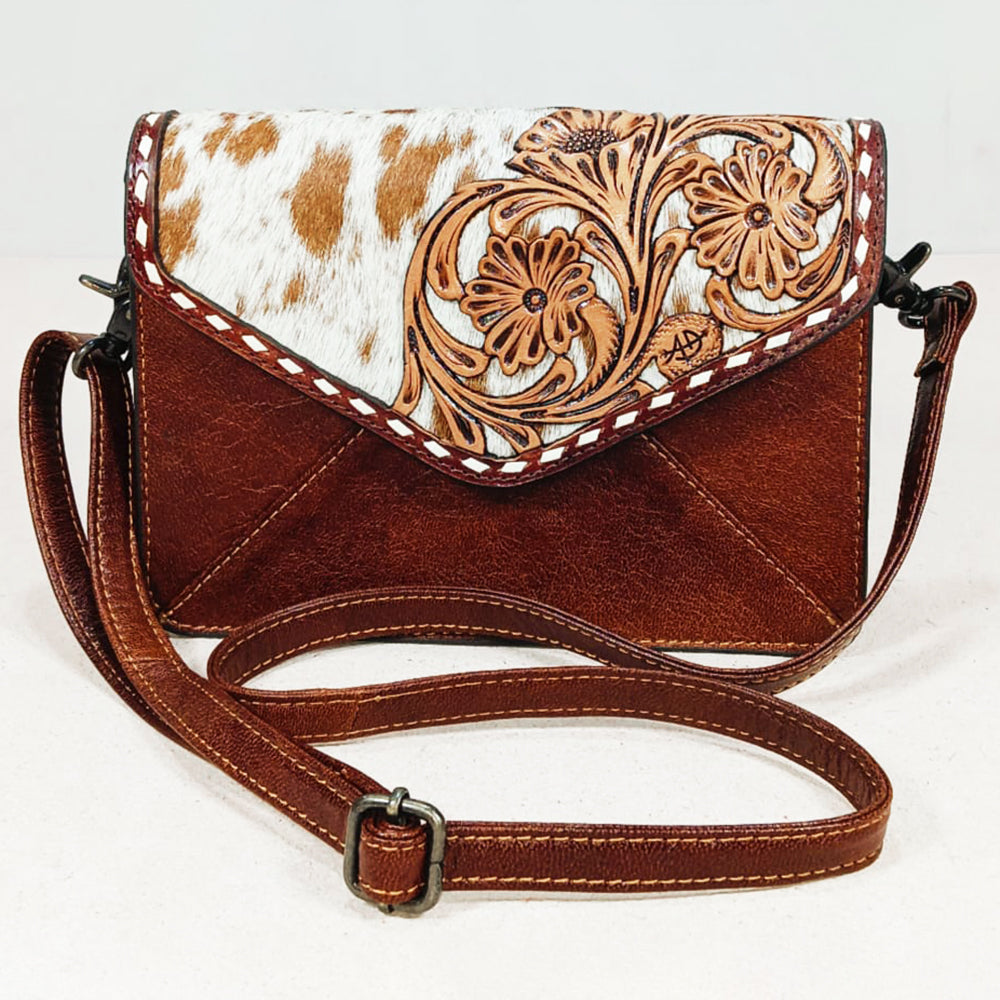 ADBG1881 Envelope Hand Tooled Hair on  Genuine Leather Women Bag