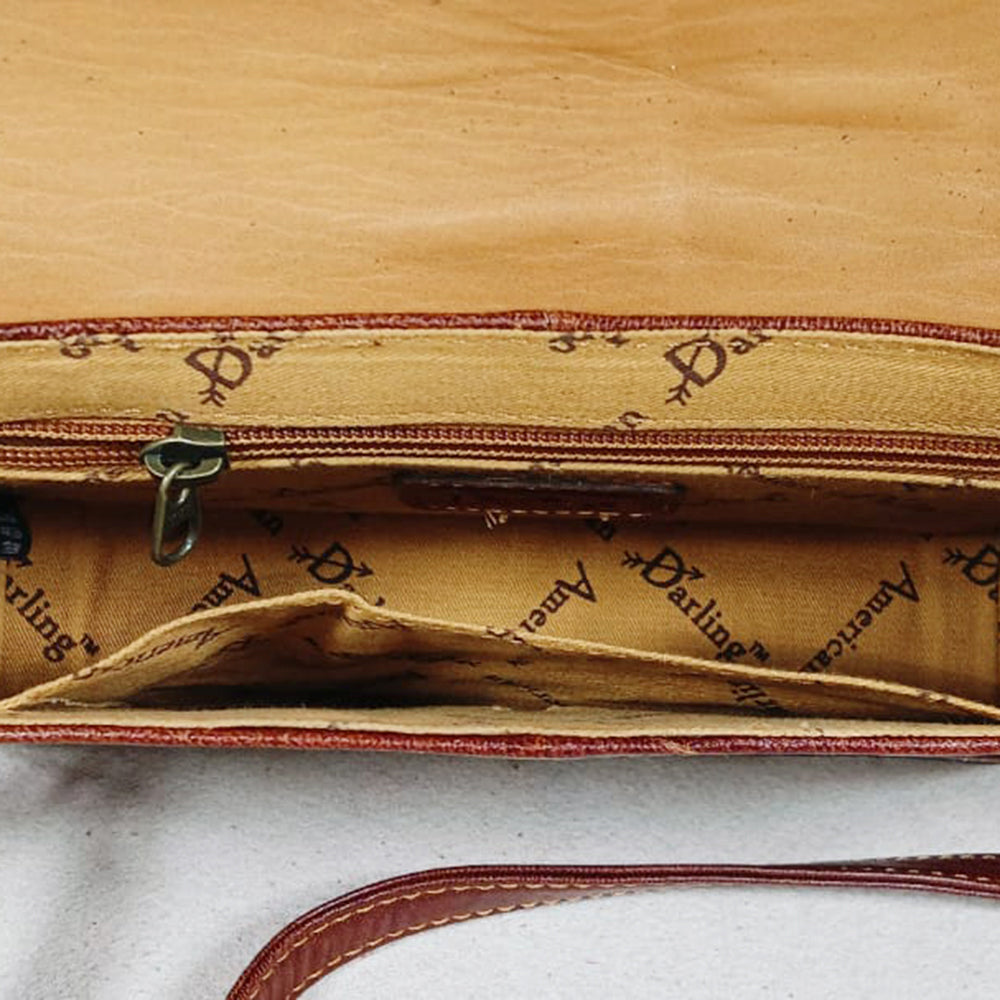 ADBG1881 Envelope Hand Tooled Hair on  Genuine Leather Women Bag