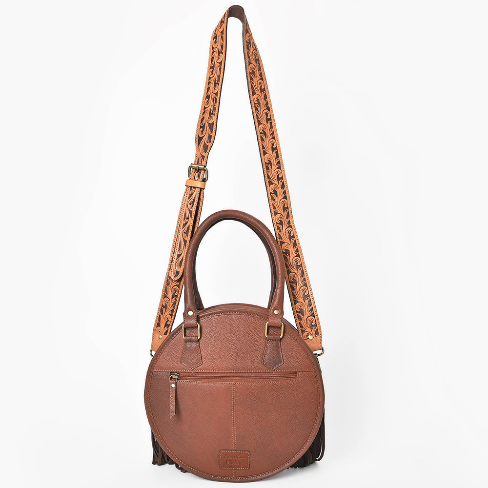 ADBGA977 Canteen Hand Tooled Hair on Genuine Leather Women Bag