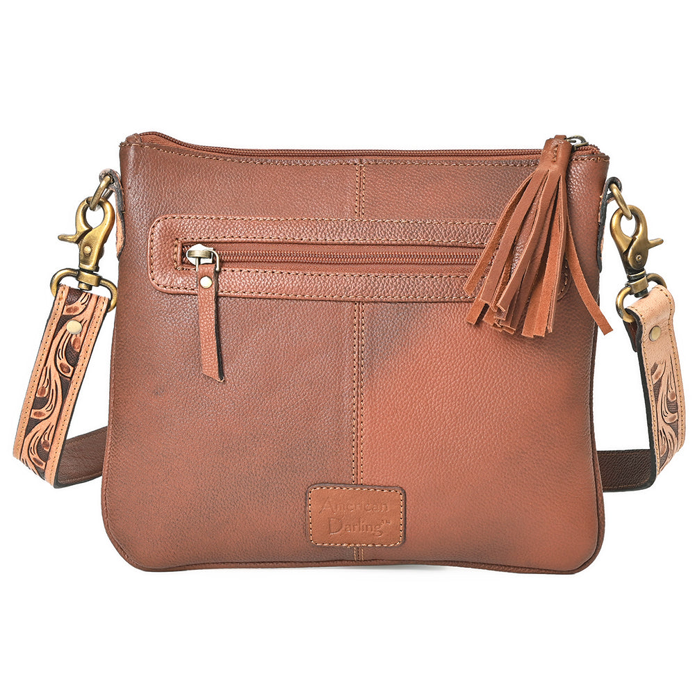 ADBGA981 Crossbody Hand Tooled Hair on Genuine Leather Women Bag