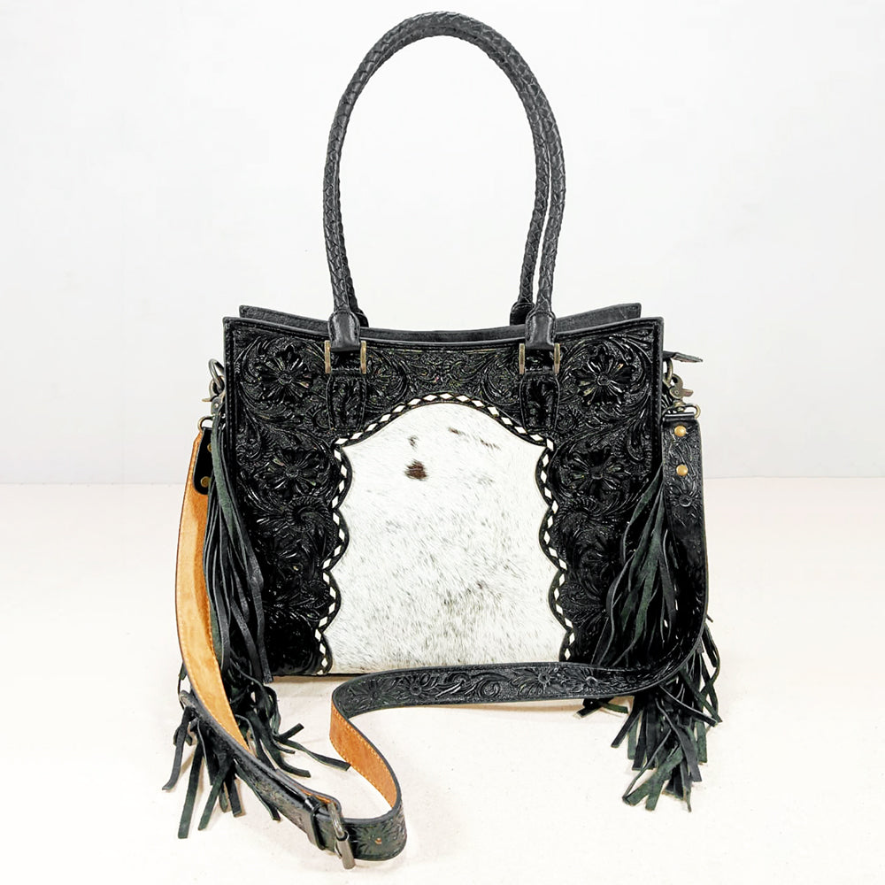 ADBG1889 Tote Hand Tooled Hair on Genuine Leather Women Bag