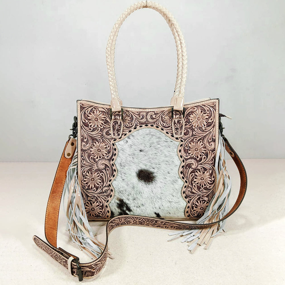 ADBG1889 Tote Hand Tooled Hair on Genuine Leather Women Bag