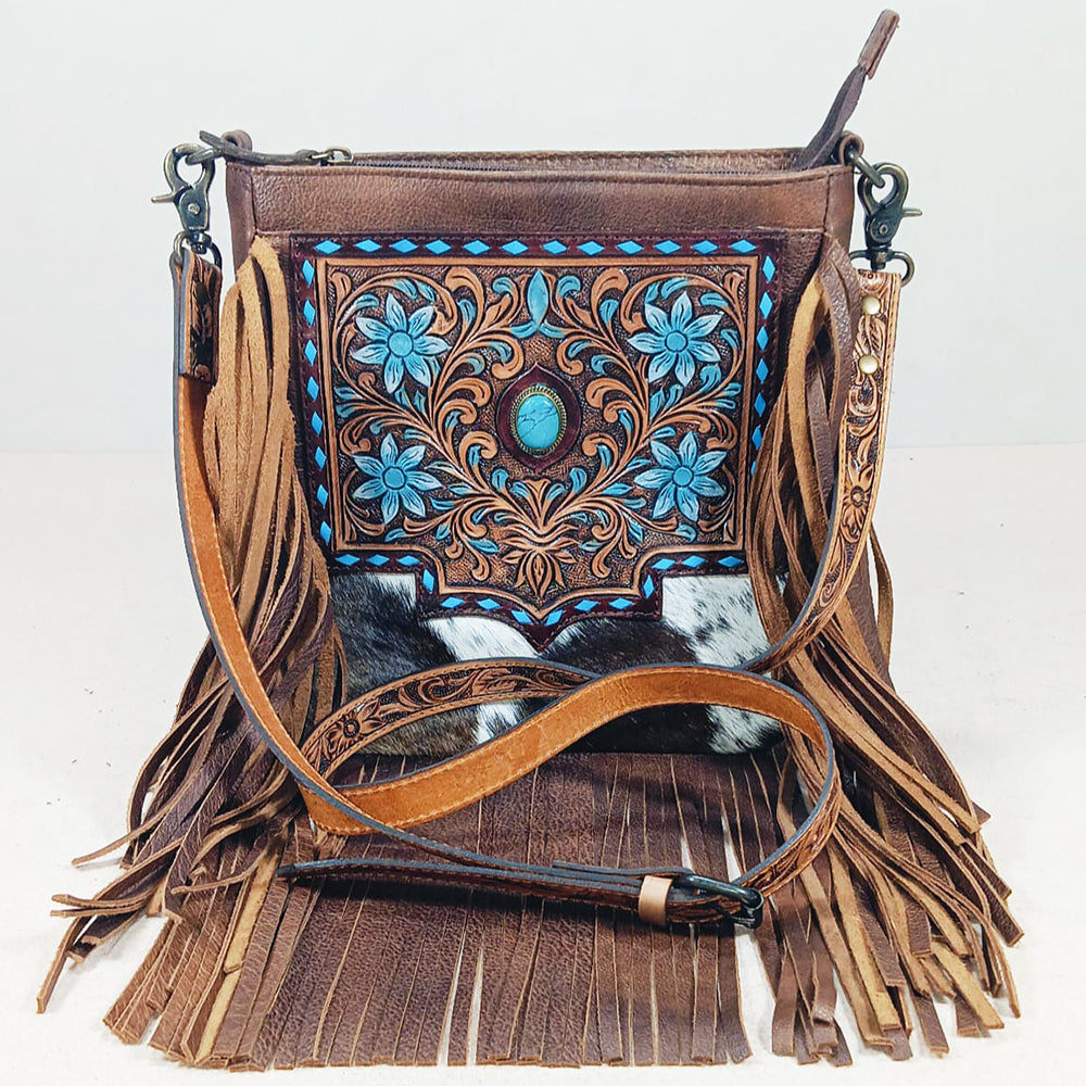 ADBG1891 Crossbody Hand Tooled Hair on Genuine Leather Women Bag