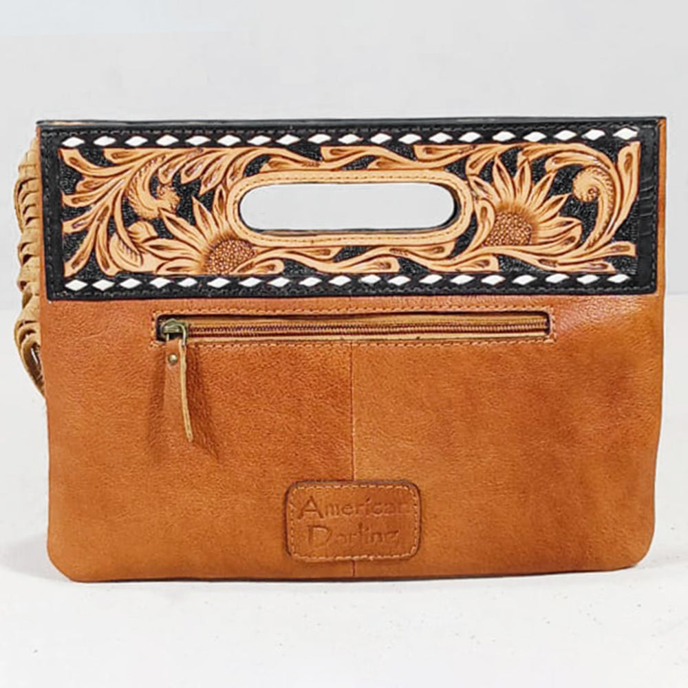 ADBG1893 Clutch Hand Tooled Hair on Genuine Leather Women Bag