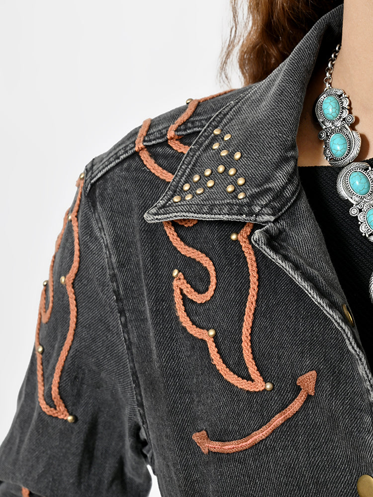 ADJKT089 American Darling Western Embroidered Apparel - Artisan Handcrafted Denim Jacket