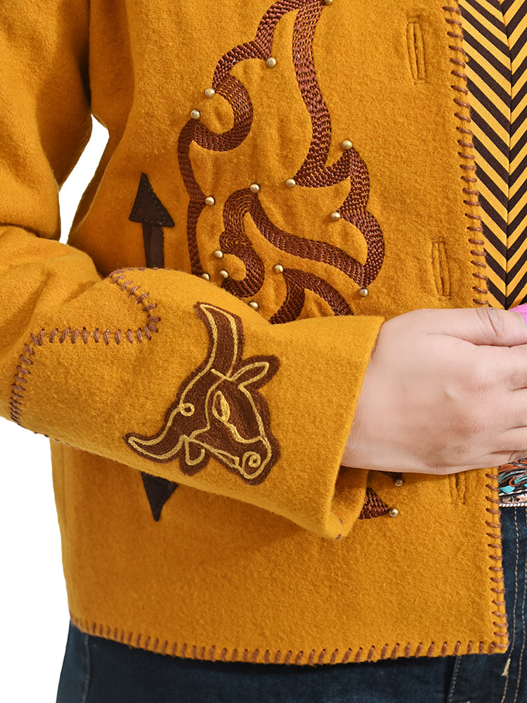 ADJKT092 American Darling Western Embroidered Apparel - Artisan Handcrafted Woolen Jacket