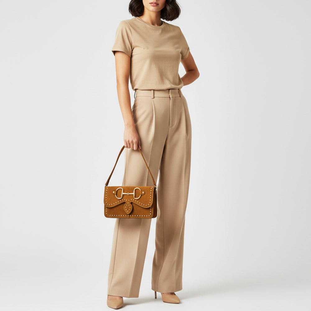 ADBGM848 Crossbody Genuine Suede Leather Women Bag