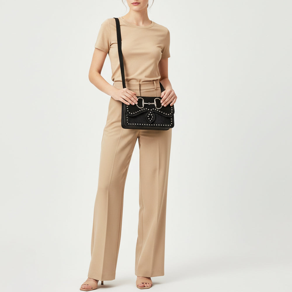 ADBGM849 Crossbody Hair On Genuine suede Leather Women Bag