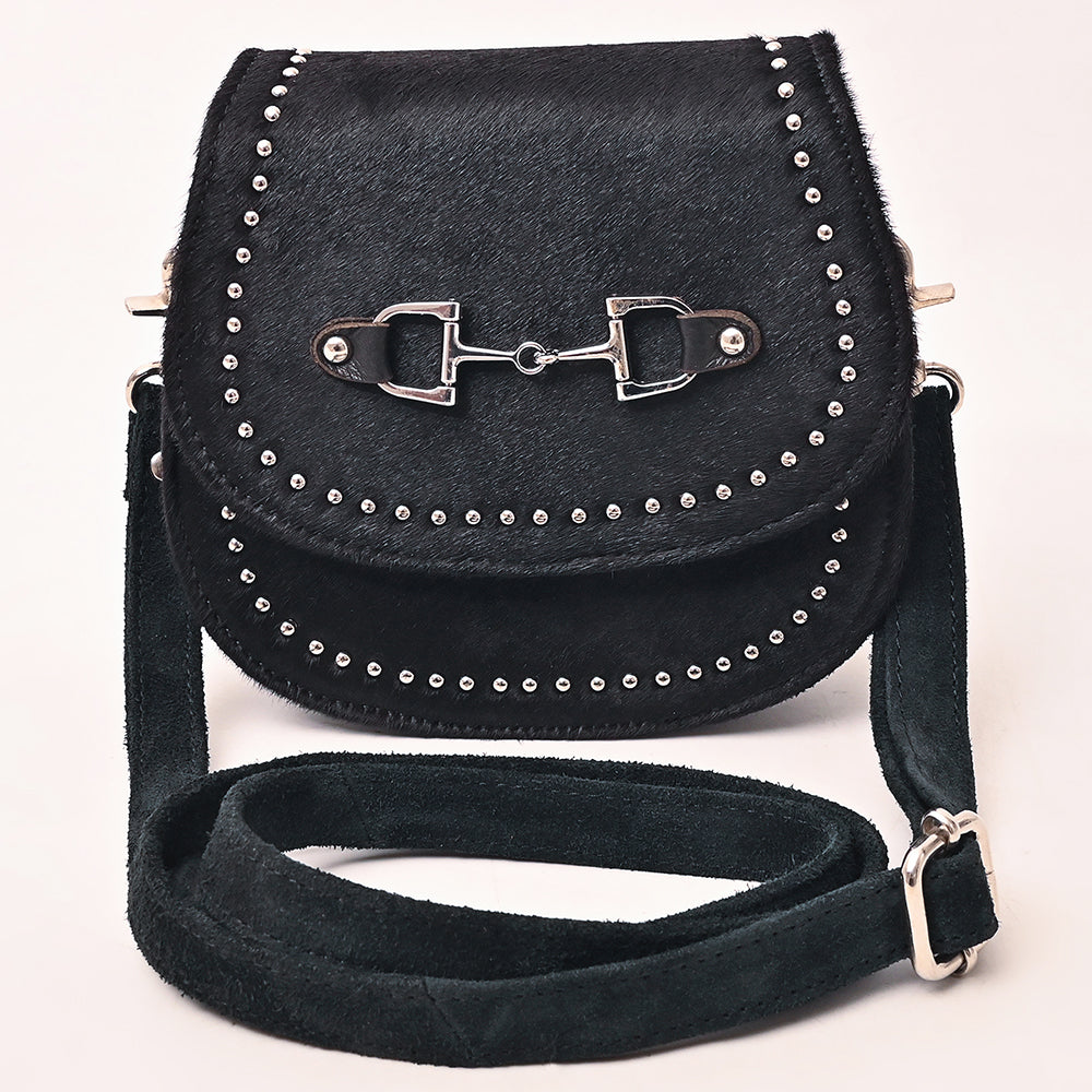 ADBGM851 American Darling Western Leather Cross body Bag with Hair-On Cowhide and Rivets
