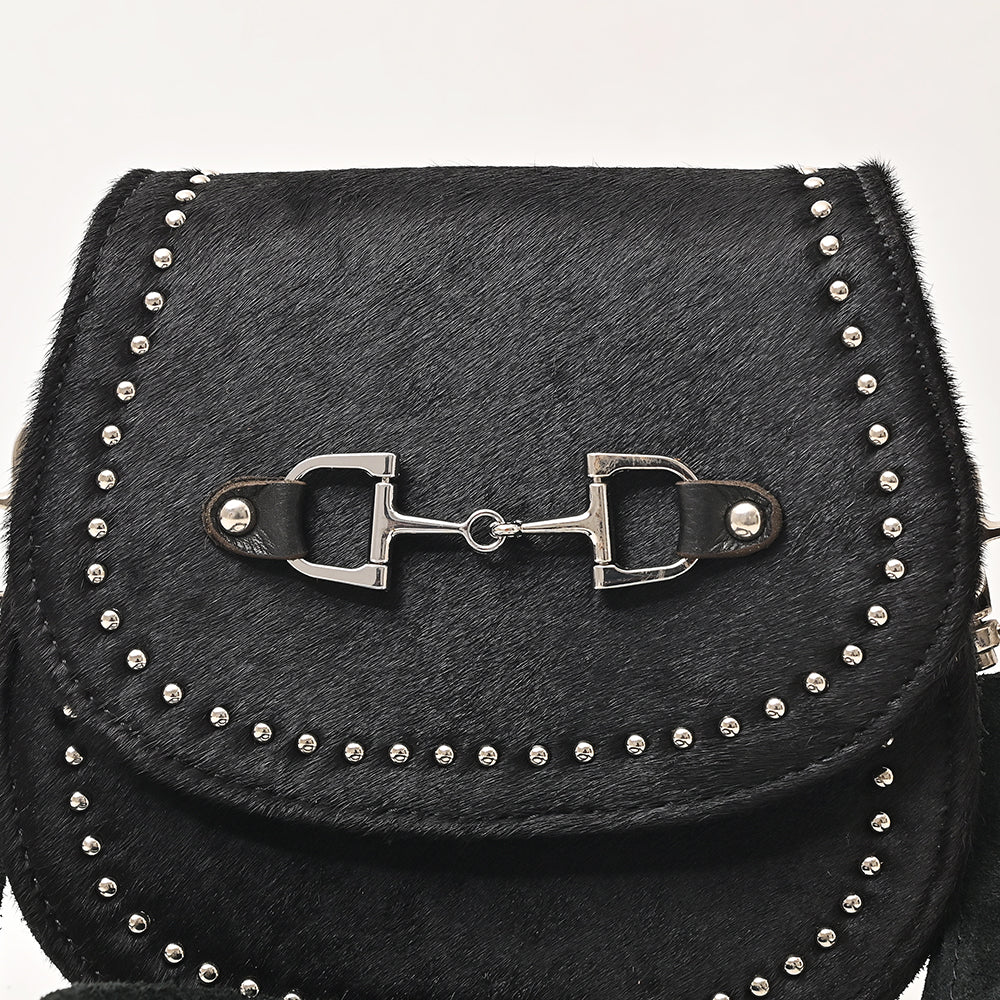 ADBGM851 American Darling Western Leather Cross body Bag with Hair-On Cowhide and Rivets