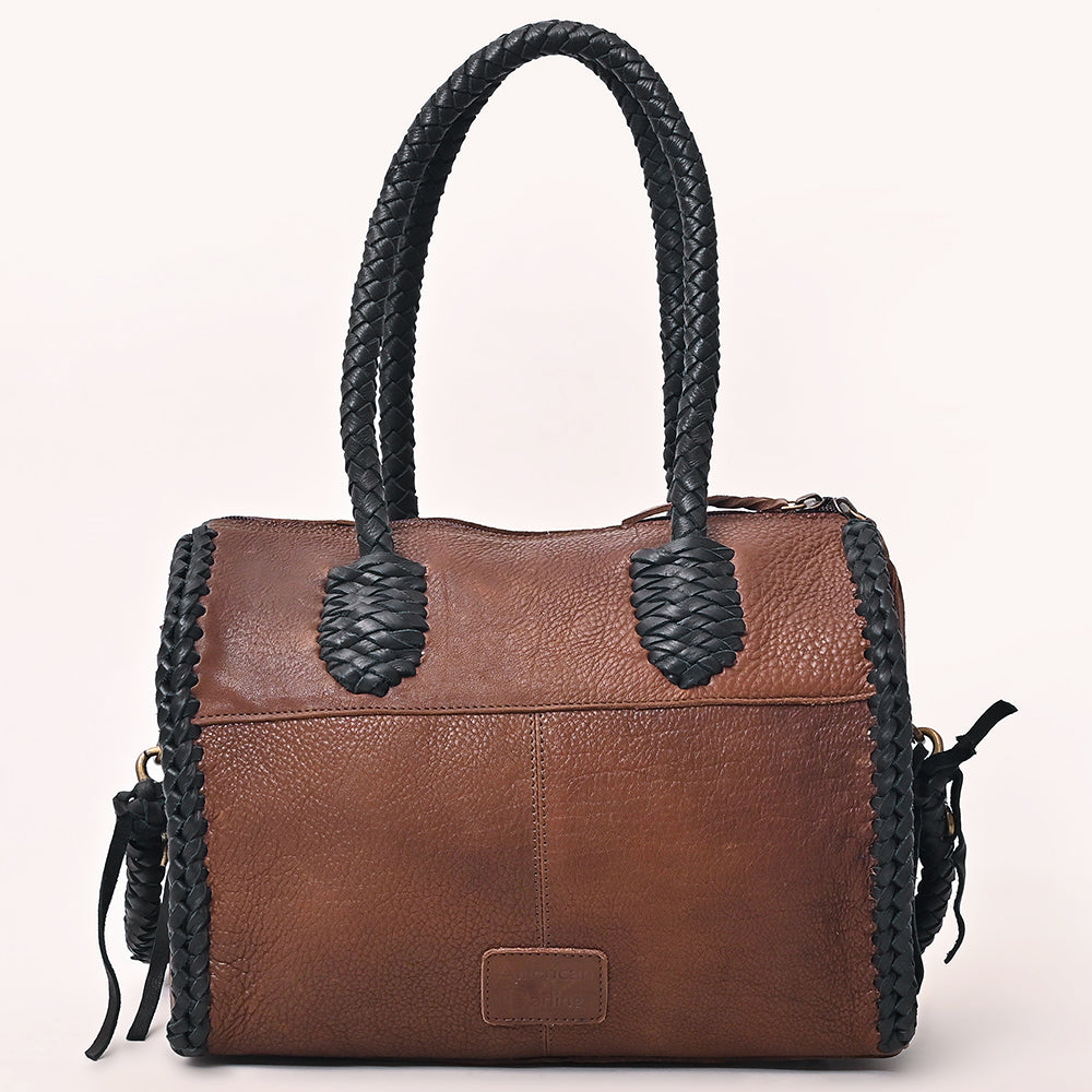 ADBGM270 Western Braided Fringe Duffel with Turquoise Concho - Genuine Leather