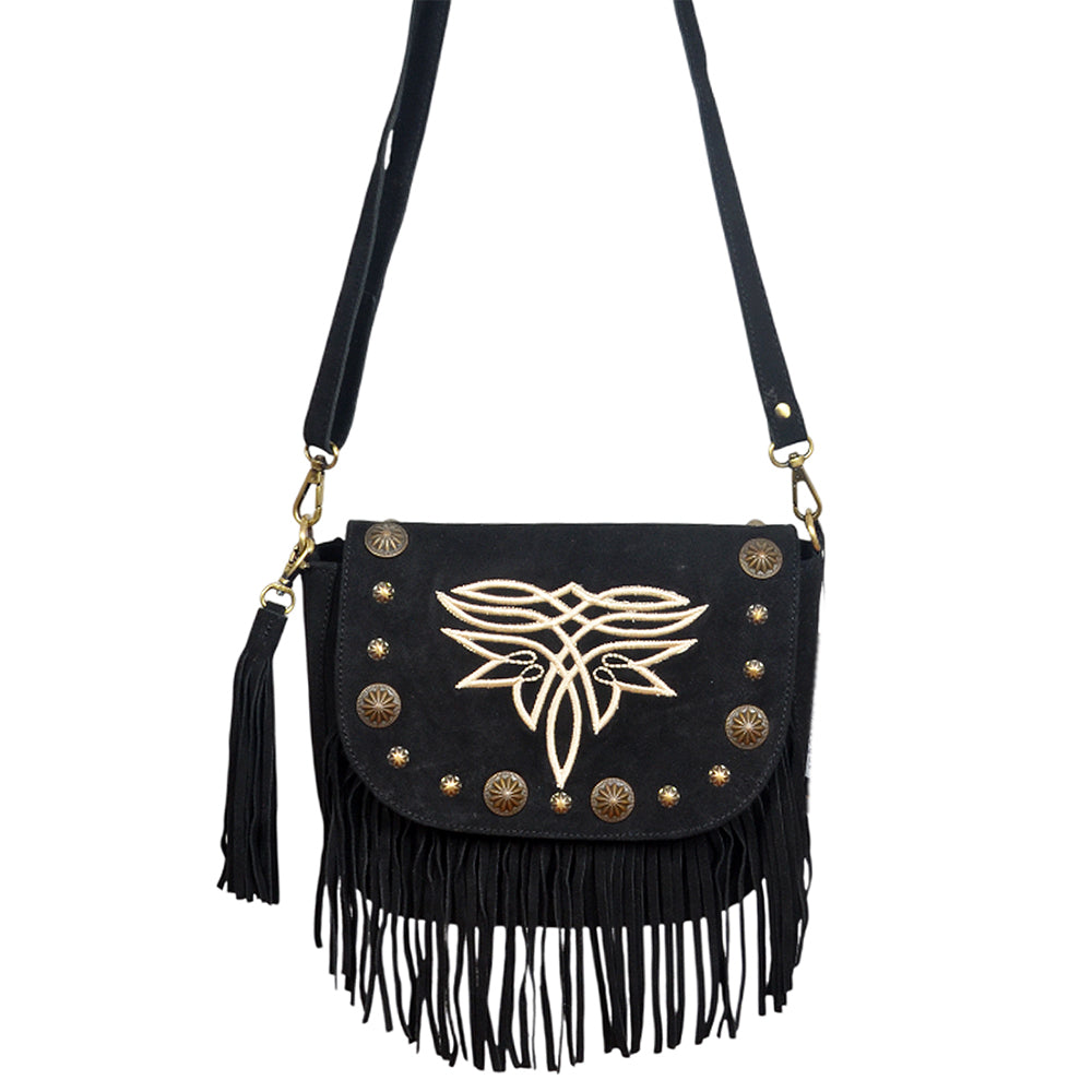 ADBGA836 Crossbody Genuine suede Genuine Leather women bag western Bag