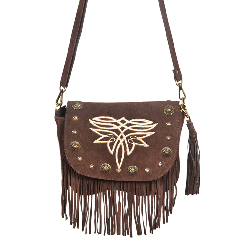 ADBGA836 Crossbody Genuine suede Genuine Leather women bag western Bag