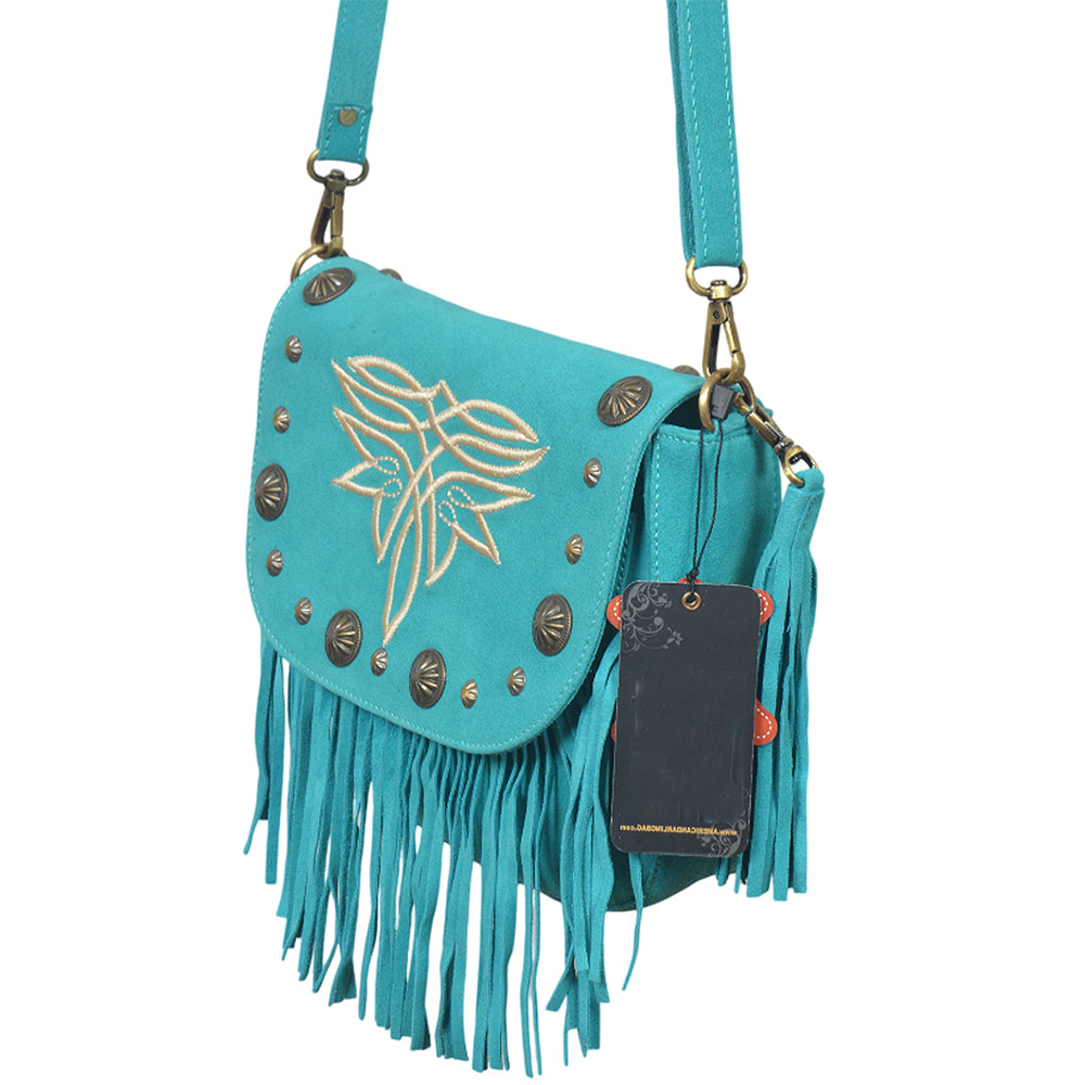 ADBGA836 Crossbody Genuine suede Genuine Leather women bag western Bag