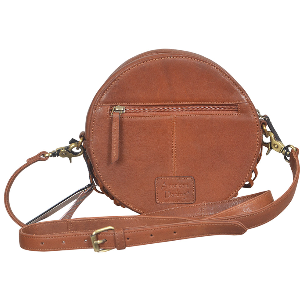 ADBGA1008 Canteen Hand Tooled Hair on Genuine Leather Women Bag
