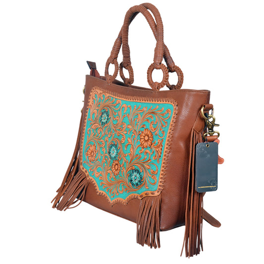 ADBGA1010 Crossbody Hand Tooled  Genuine Leather Women Bag