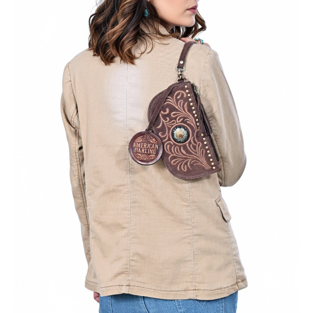 ADBGA1011A Wristlet Genuine Leather Women Bag