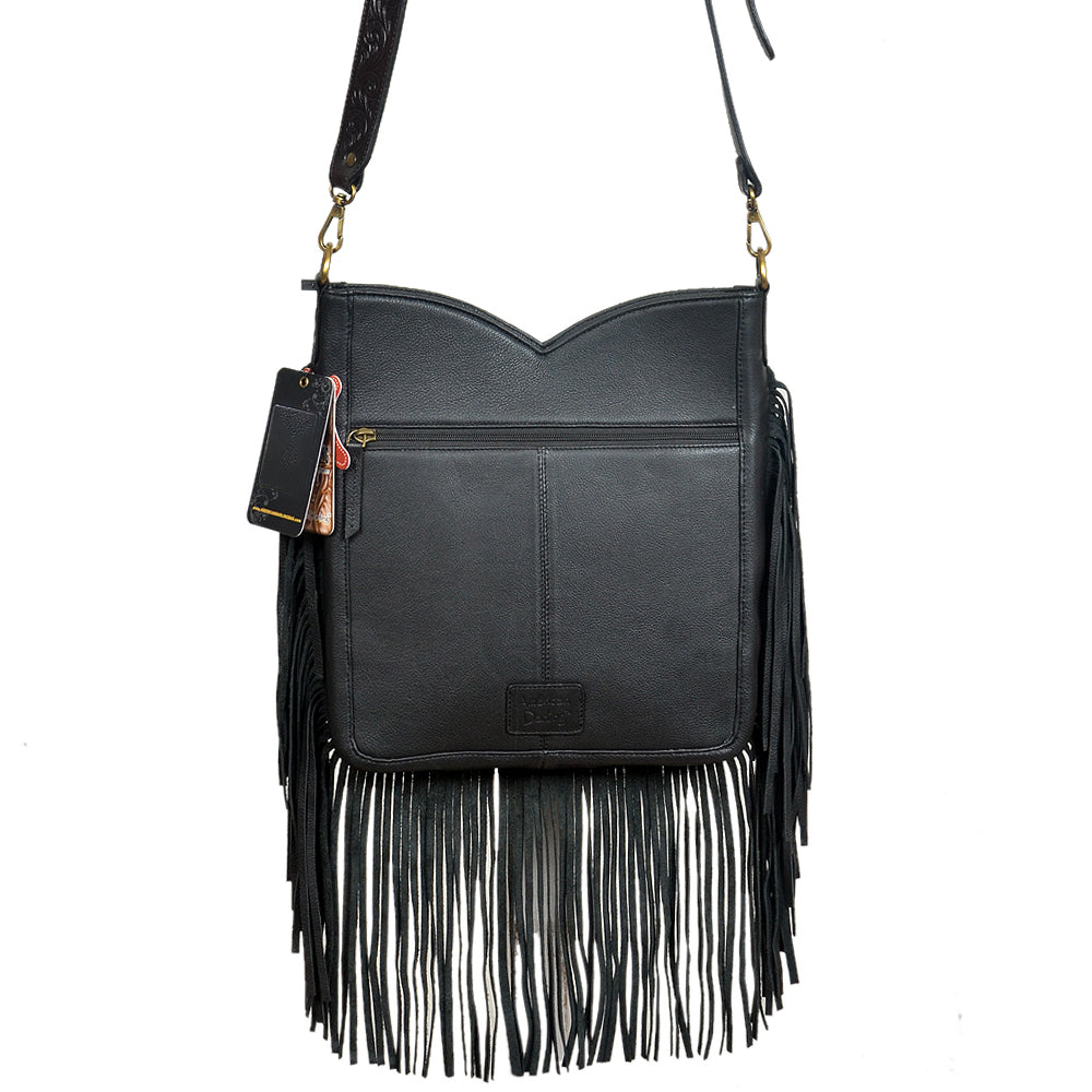 ADBGA1013 Crossbody Hair on Hand Tooled Genuine Leather Women Bag