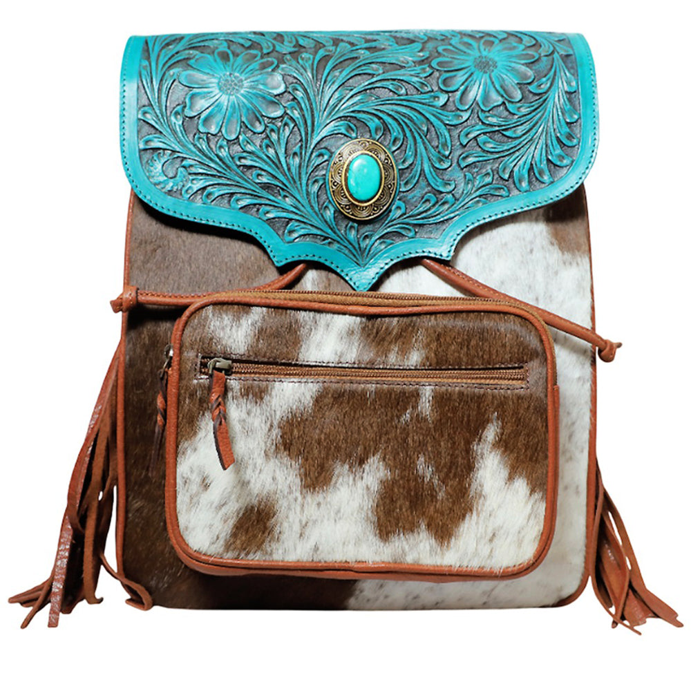 ADBGZ939 Backpack Hand Tooled Hair on Genuine Leather Women Bag