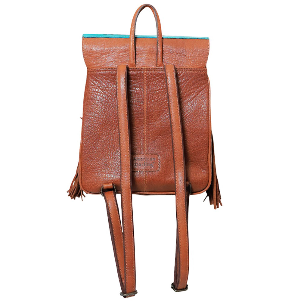 ADBGZ939 Backpack Hand Tooled Hair on Genuine Leather Women Bag