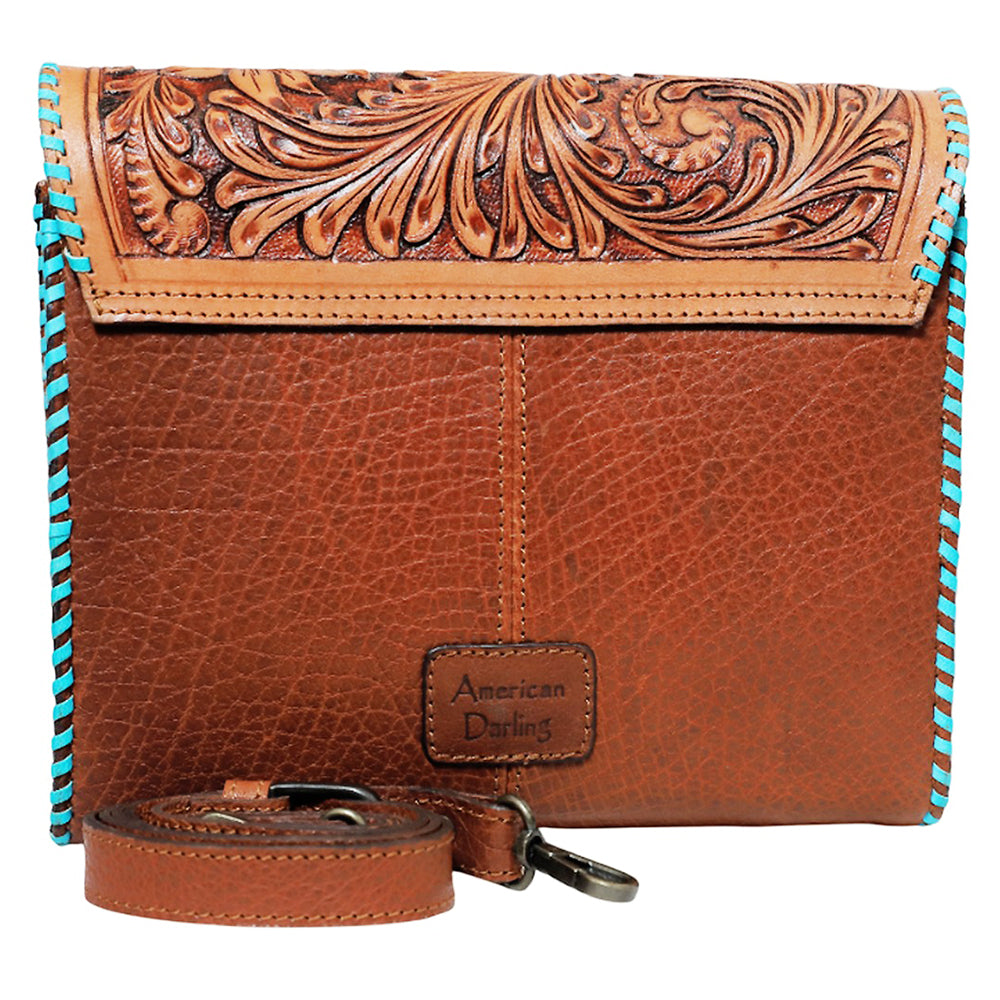 ADBGZ940 Clutch Hand Tooled Hair on Genuine Leather Women Bag