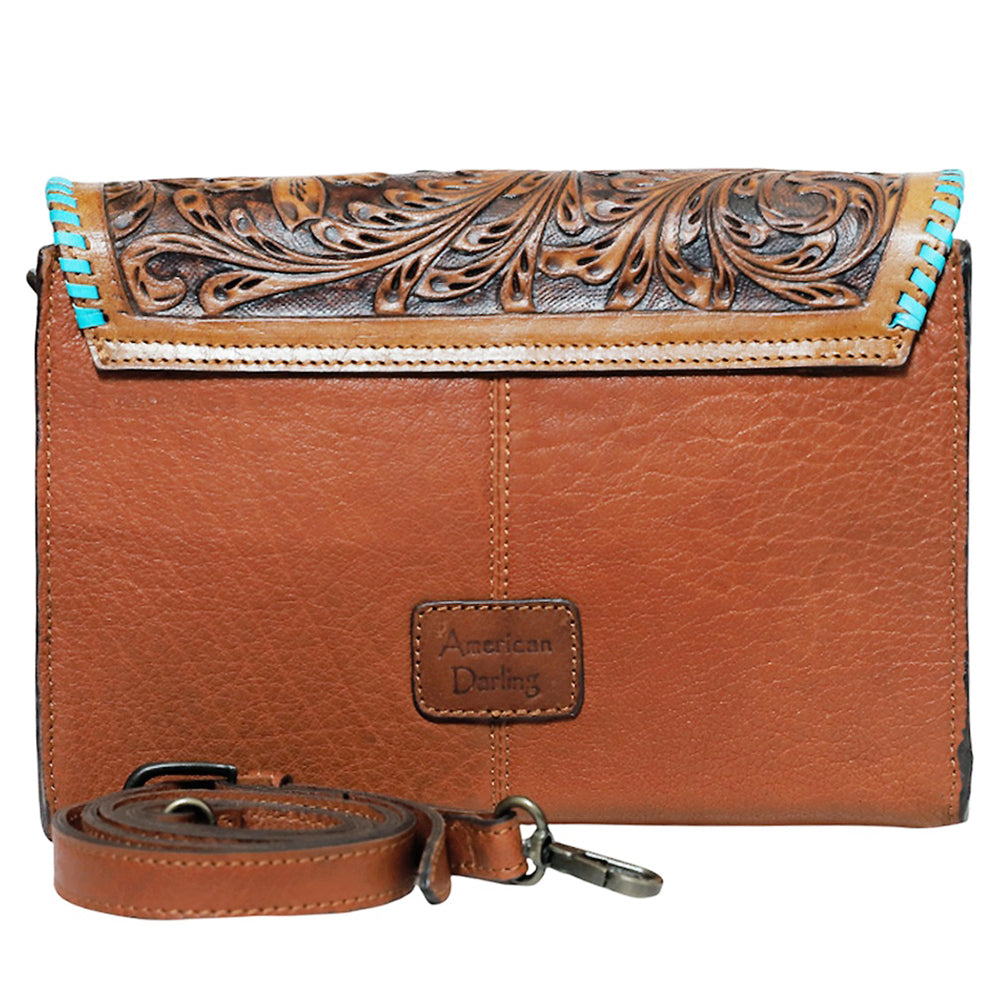 ADBGZ941 Clutch Hand Tooled Hair on Genuine Leather Women Bag