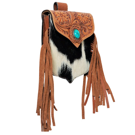 ADBGZ944 Crossbody Hand Tooled Hair on Genuine Leather Women Bag