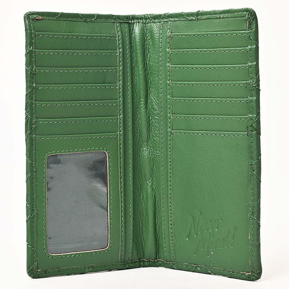 NMBGM221 Never Mind Diamond Quilted Leather Long Bifold Wallet