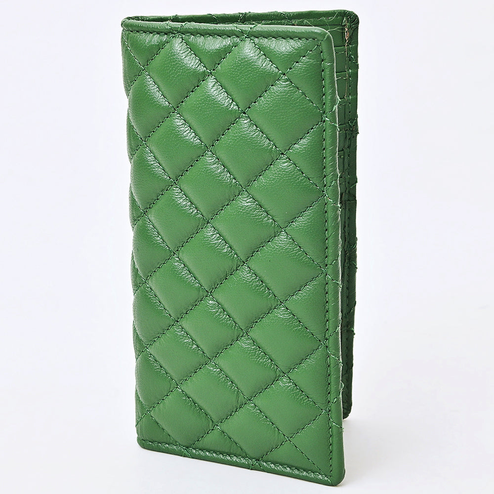 NMBGM221 Never Mind Diamond Quilted Leather Long Bifold Wallet