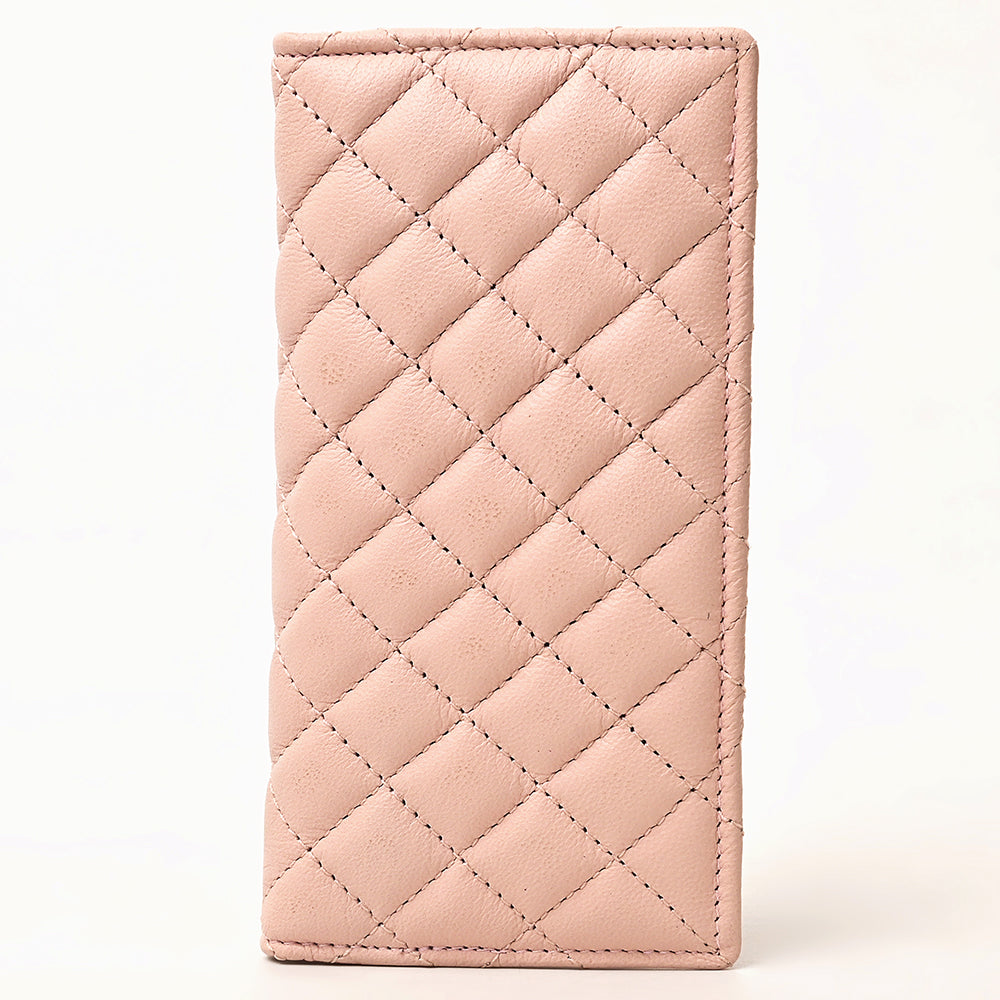 NMBGM221 Never Mind Diamond Quilted Leather Long Bifold Wallet