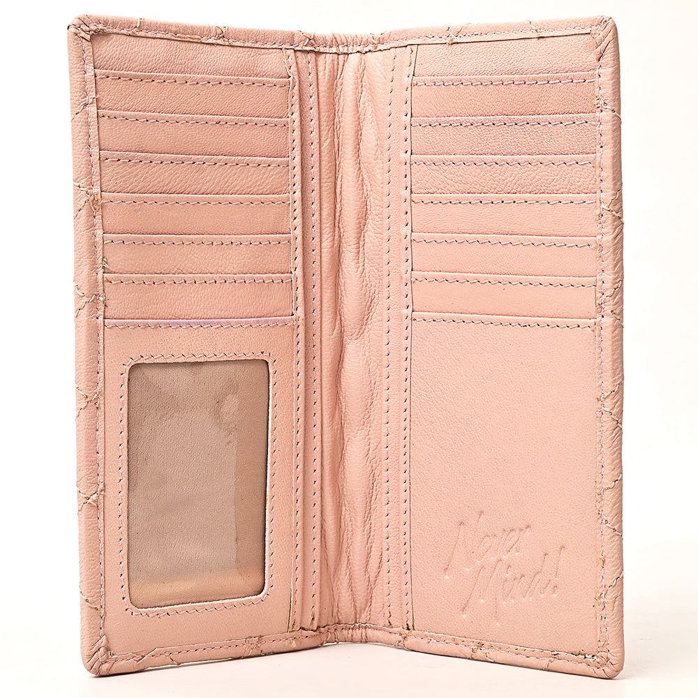 NMBGM221 Never Mind Diamond Quilted Leather Long Bifold Wallet
