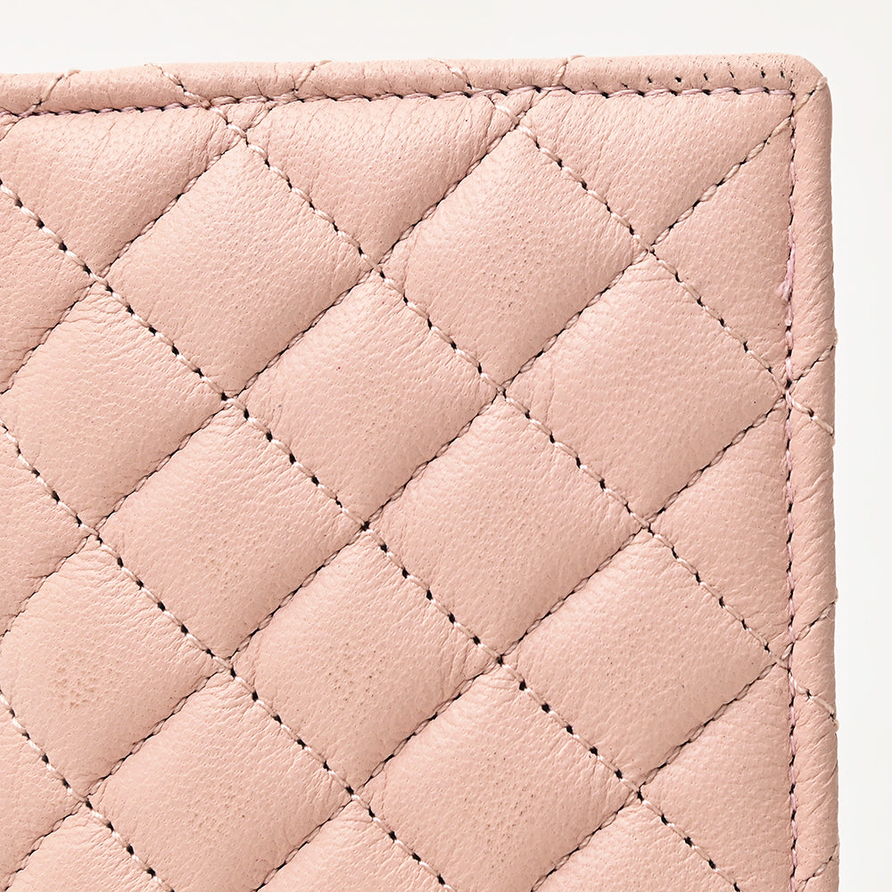NMBGM221 Never Mind Diamond Quilted Leather Long Bifold Wallet