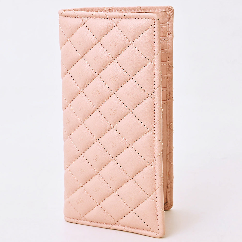 NMBGM221 Never Mind Diamond Quilted Leather Long Bifold Wallet