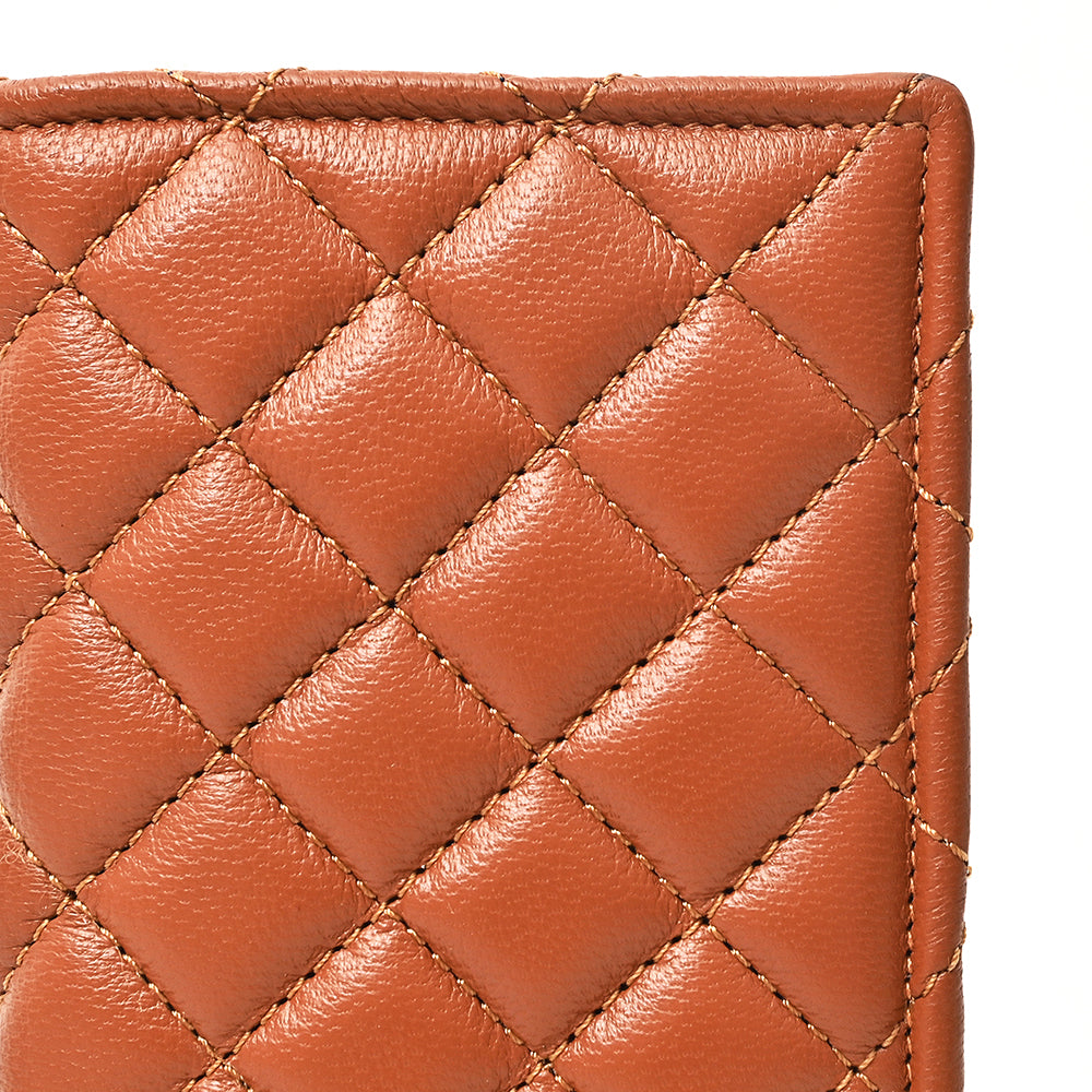 NMBGM221 Never Mind Diamond Quilted Leather Long Bifold Wallet