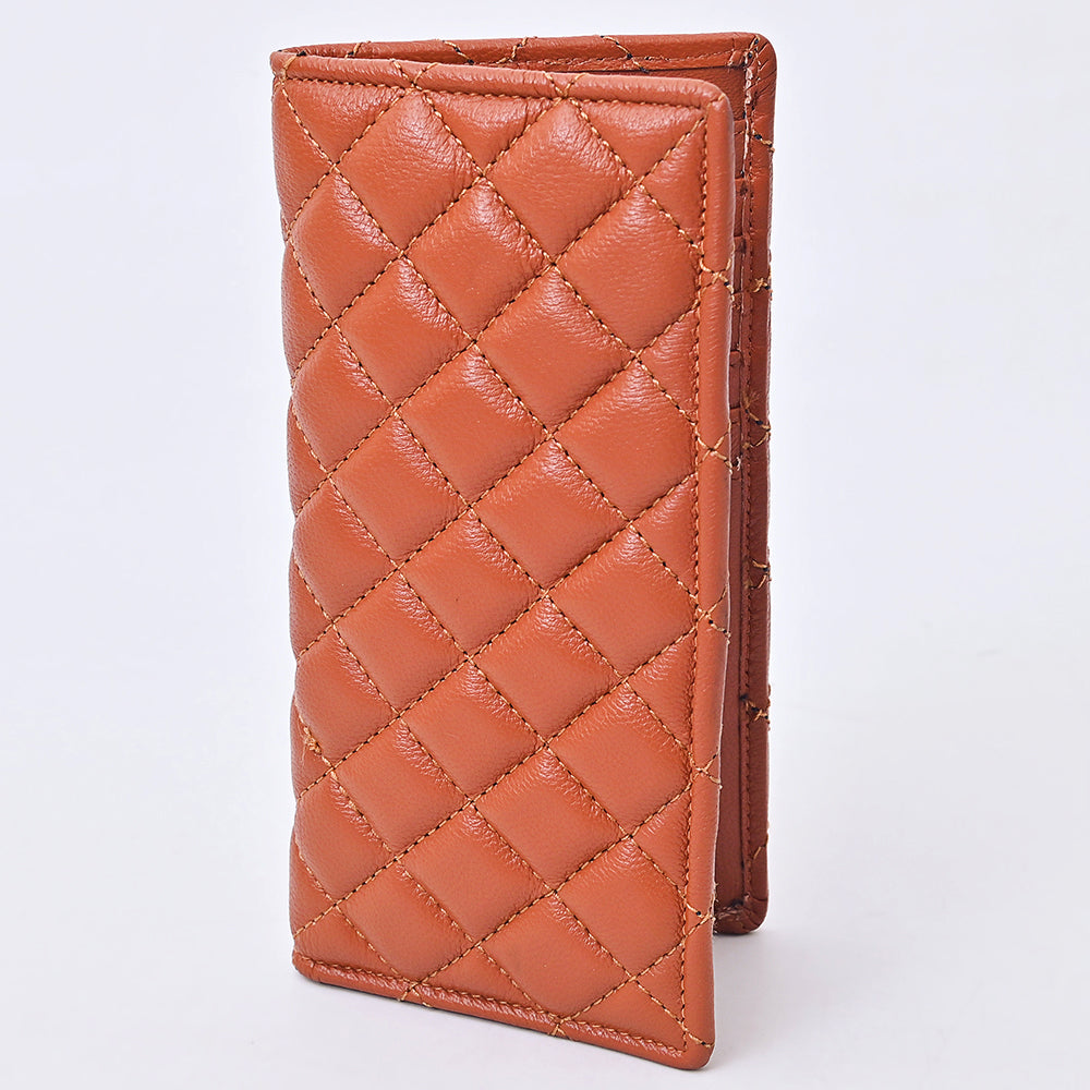 NMBGM221 Never Mind Diamond Quilted Leather Long Bifold Wallet