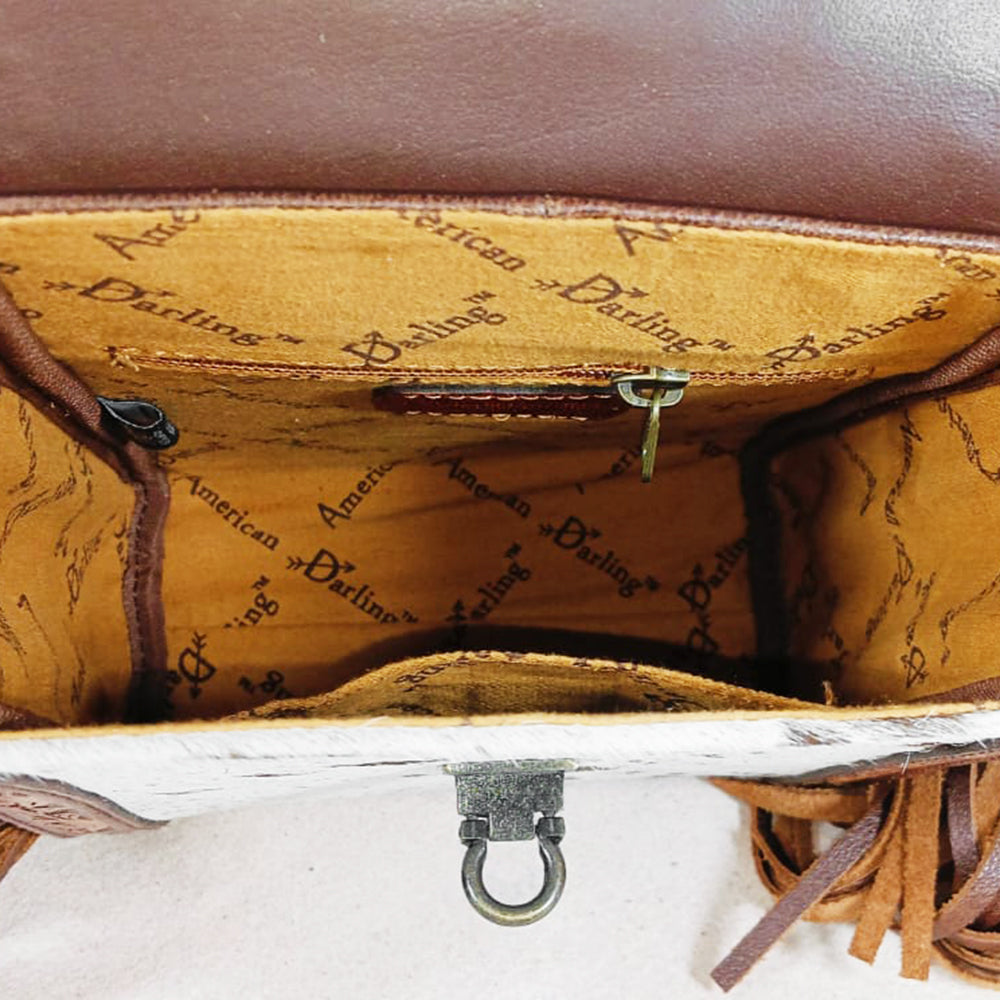 ADBG1910 Crossbody Hand Tooled Hair on Genuine Leather Women Bag