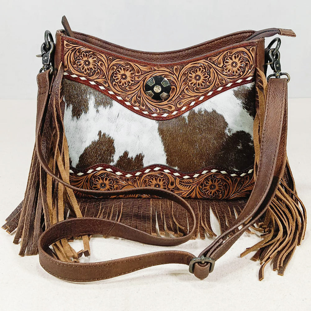 ADBG1913 Crossbody Hand Tooled Hair on Genuine Leather Women Bag