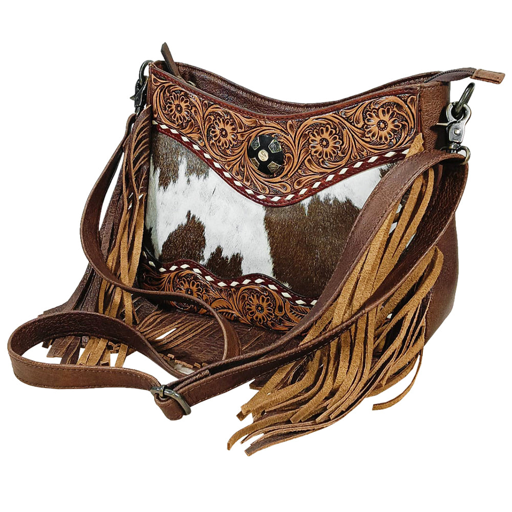 ADBG1913 Crossbody Hand Tooled Hair on Genuine Leather Women Bag