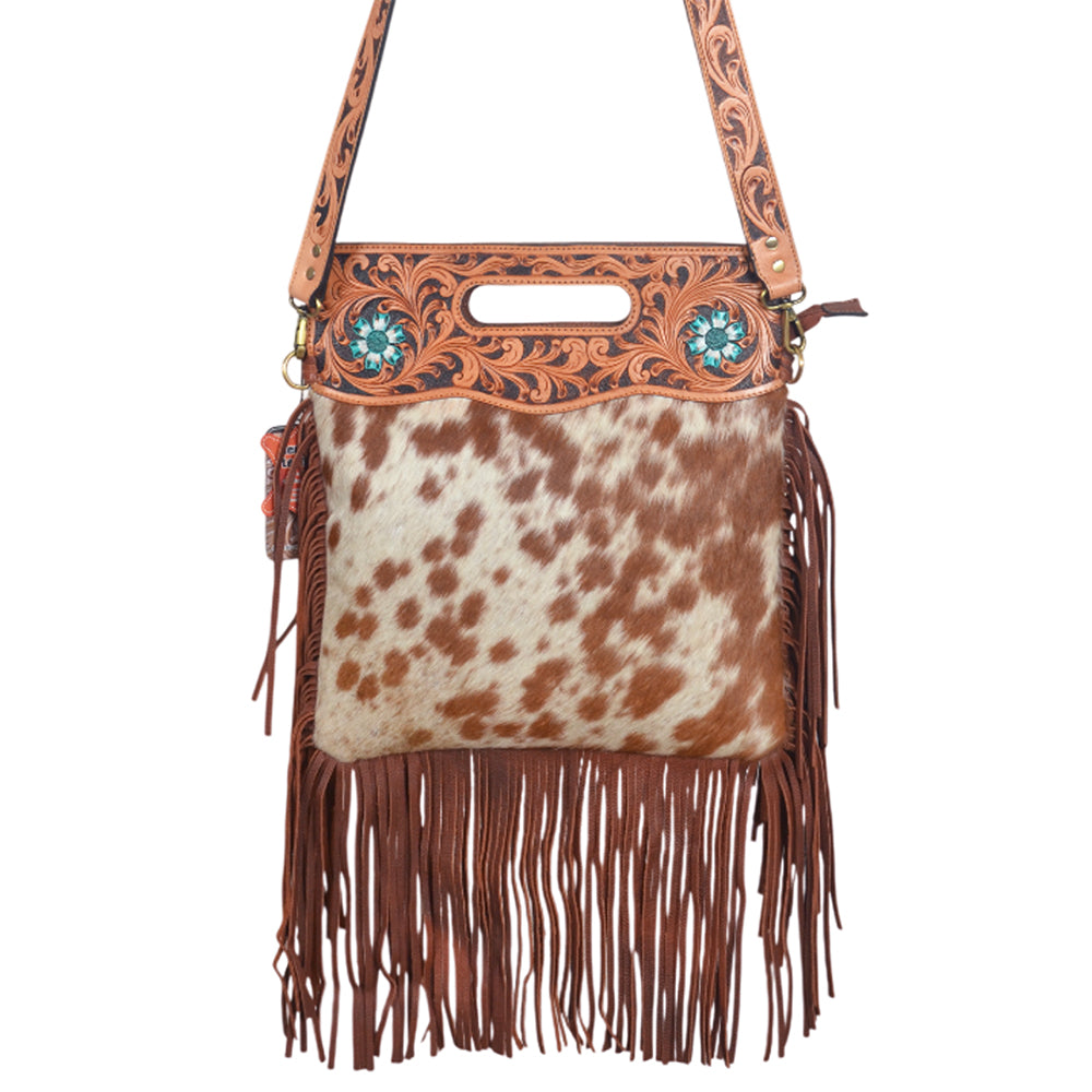 ADBGA1032 Clutch Hand Tooled Hair on Genuine Leather Women Bag